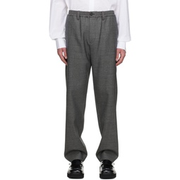 Gray Textured Trousers 222379M191039