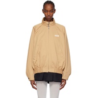 Tan Patch Bomber Jacket 241379F058000