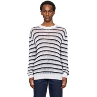 White Stripe Sweater 241379M201001