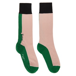 Pink   Green Jersey Socks 211379F076245