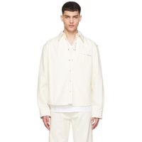 Off White Embroidered Shirt 241379M192076