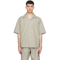 Brown   Gray Striped Shirt 241379M192064