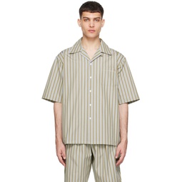 Brown   Gray Striped Shirt 241379M192064