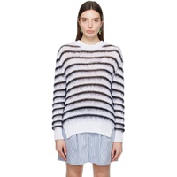 White   Black Striped Sweater 241379F096003