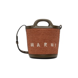 Orange   Khaki Mini Tropicalia Bucket Bag 241379F048075