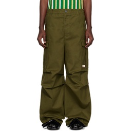 Green Drawstring Cargo Pants 241379M188000