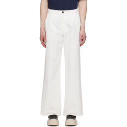 White Flared Trousers 241379M191005