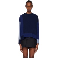 Blue Color Block Sweater 241379F096010