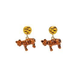 Orange   Yellow Tiger Clip On Earrings 221379F009011