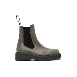 Gray O Ring Chelsea Boots 232379M223006