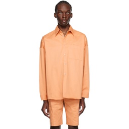 Orange Pocket Shirt 231379M192034