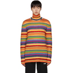Multicolor Striped Sweater 222379M205001