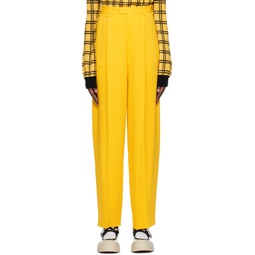 Yellow Pleated Trousers 232379F087010