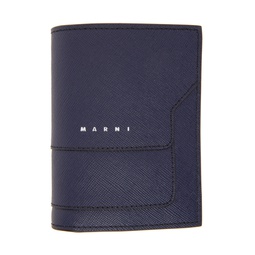 Navy Saffiano Leather Bifold Wallet 222379M164005