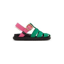 Green   Pink Fishermans Fussbett Sandals 221379F124007