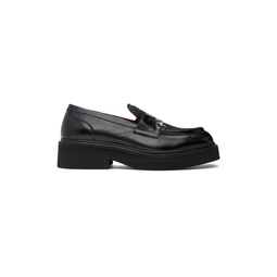Black O Ring Loafers 231379M231003