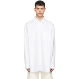 White Raw Edge Shirt 241379M192050