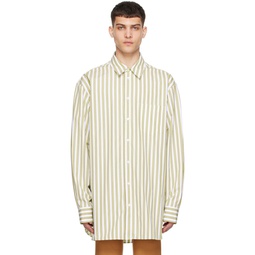 White   Yellow Striped Shirt 241379M192052