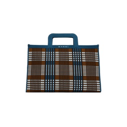 Blue   Brown Knit Briefcase 241379M167001