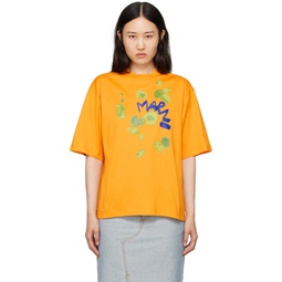 Yellow Dripping Flower T Shirt 241379F110015