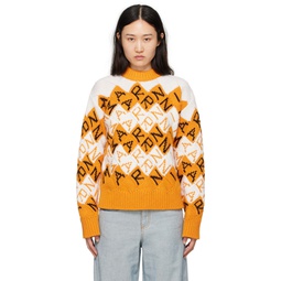 Orange   Off White 3D Blocks Sweater 241379F096026