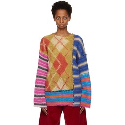 Multicolor Patchwork Sweater 222379F096016