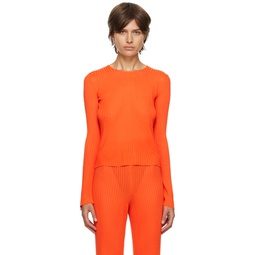 Orange Fitted Sweater 222714F096002