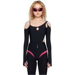 Black Side Slash Bodysuit 231800F358003