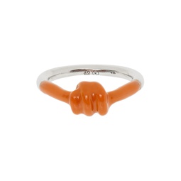SSENSE Exclusive Orange Alan Crocetti Edition Knot Ring 221800M147001