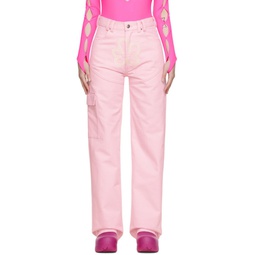 SSENSE Exclusive Pink Denim Trousers 221800F087003