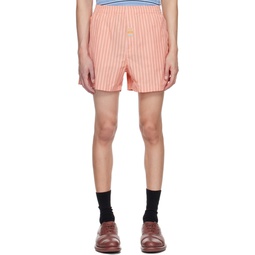 Pink   Green Striped Shorts 241892M193002
