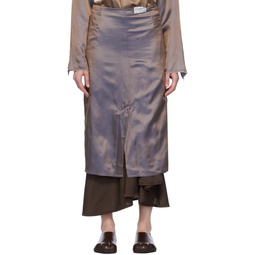 Brown Lining Maxi Skirt 241892F093001