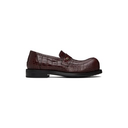 Brown Bulb Toe Loafers 241892M231006