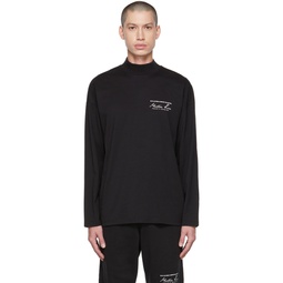 Black Printed Long Sleeve T Shirt 222892M213005