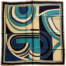 MARUYAMA Silk Scarf, 9085 Stained Geometry, 35x35 in, square, 100% silk, Gift Cased, ST889085