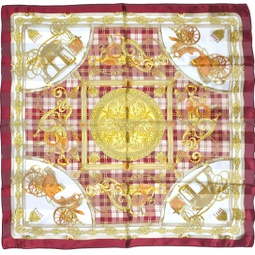 MARUYAMA Silk Scarf, SS889561 Golden Carriage, precision printed, lightairy satin (Red) Brand Cased