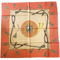 MARUYAMA Silk Scarf, 9534 Point Mark Hermes, 35x35 in, square, 100% silk twil fabric, Gift Cased, ST889534