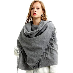 Cashmere Stole, 100% Cashmere, Quality Finishing, Gorgeous & Natural, Large Scarf, Wrap, 78.7x27.5in, 11.3oz, K0101
