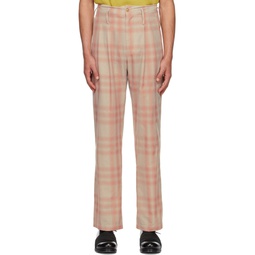 SSENSE Exclusive Pink   Beige Trousers 221779M191005