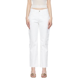 White Straight Cut Jeans 221779F069001