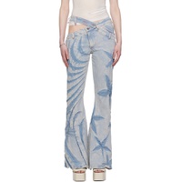 Blue Cutout Jeans 241936F069005