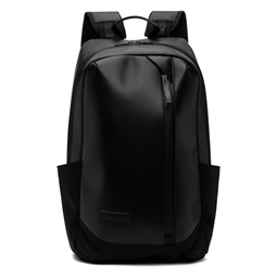 Black Slick Leather Backpack 241401M166028