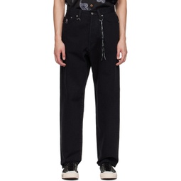 Black Layered Jeans 241968M186000