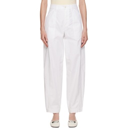 White Relaxed Fit Trousers 241946F087011