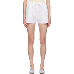 White Relaxed Shorts 241946F088001