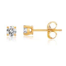 certified 14k yellow gold lab grown diamond solitaire stud earrings (1/4 ct.tw)