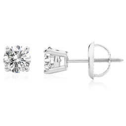 certified 14k white gold lab grown diamond solitaire stud earrings (3/4 ct.tw)