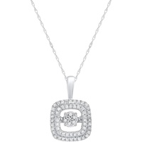 dancing diamond beloved brilliance pendant necklace in 925 sterling silver (1/5 ct) with 18 inch chain