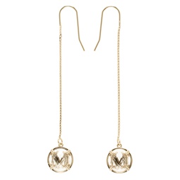 Gold Chain Pendant Earrings 241118F022001