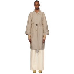 Beige Ftrench Trench Coat 241118F067006